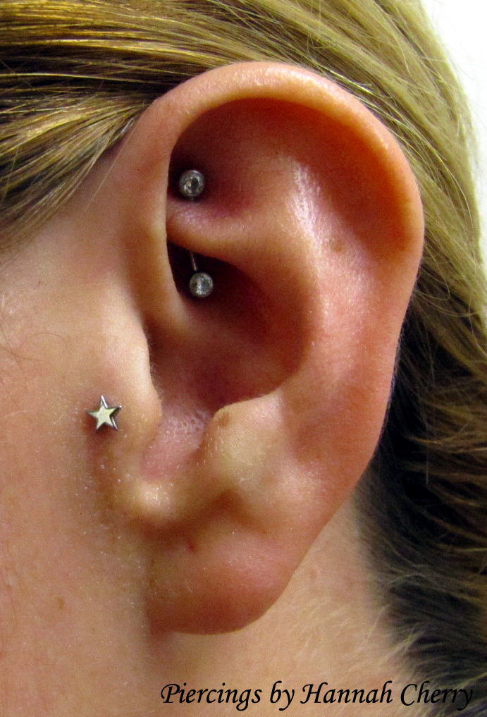 Tragus and Rook Piercing
